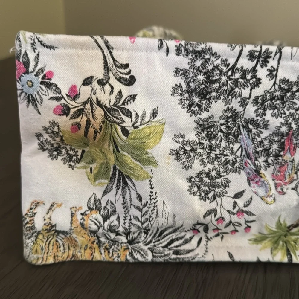 Exclusive Floral Jungle Print Tote Shopping Bag Travel Material Sturdy Cotton - Picture 8 of 13